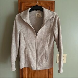 Faded glory Sz S , tan, zip up sweater with pockets. Non smoking home Fantastic